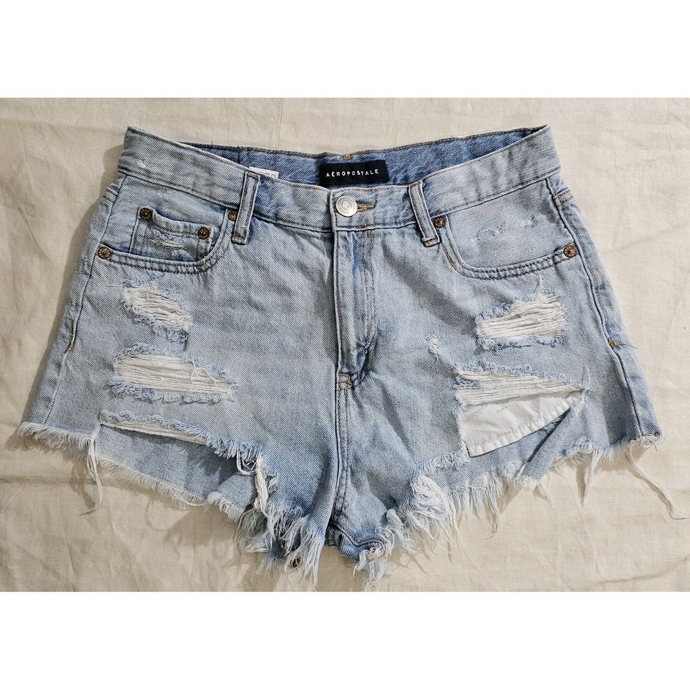 Aeropostale Vintage High Rise Shorty Distressed Shorts Size 6
